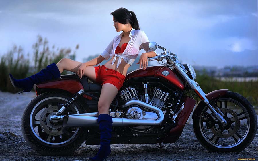 Beautiful girls and motorcycles in Male
